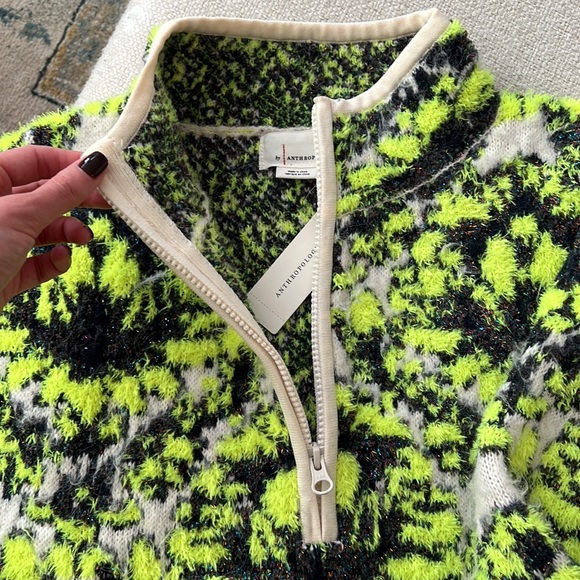NWT Anthropologie | Cristina Fuzzy Fleece Quarter Zip - Picture 4 of 5